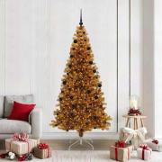 vidaXL Julgran med 300 LED-lampor med stativ Guld 210 cm PET