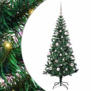 vidaXL Konstgjord Förbelyst Julgran Grön 150 cm PVC och metall