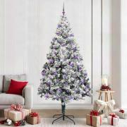 vidaXL Konstgjord julgran med stativ Vit 240 cm PVC och Stål och Plast