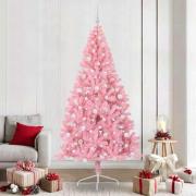 vidaXL Konstgjord Förbelyst Julgran med 300 LED-lampor Rosa 240 cm PVC