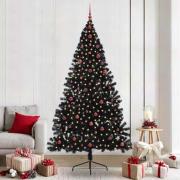vidaXL Konstgjord Förbelyst Julgran Svart 240 cm PVC