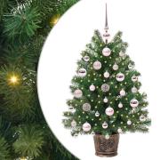 vidaXL Konstgjord julgran med 150 LED-lampor Grön 75 cm PE och PVC