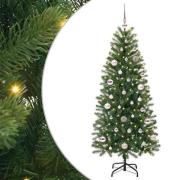 vidaXL Konstgjord julgran med 150 LED-lampor Grön 150 cm PE och PVC
