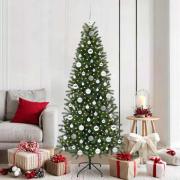 vidaXL Konstgjord julgran med 300 LED-lampor Grön 180 cm PE och PVC