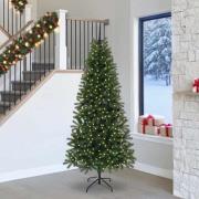 vidaXL Konstgjord julgran med 300 LED-lampor Grön 240 cm PE och PVC