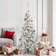 vidaXL Plast Hingad Julgran med 300 LED-lampor Grön 180 cm PE och PVC