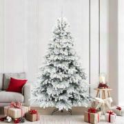 vidaXL Konstgjord julgran med 300 LED-lampor Grön 210 cm PE och PVC