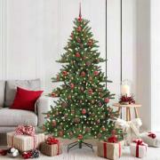vidaXL Plast Hingad Julgran med 300 LED-lampor med stativ 180 cm PVC
