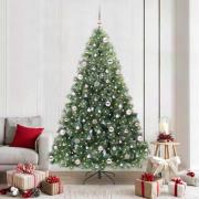 vidaXL Konstgjord julgran med 300 LED-lampor Grön 210 cm PE och PVC