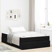 vidaXL Sängram med madrass med lagring Svart 120 x 190 cm Sammet
