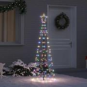 vidaXL LED Julgran med 390 LED-lampor Flerfärgsdesign 250 cm Järn