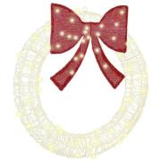 vidaXL Krans med 60 LED-lampor Varmvit 76 x 8.5 x 76 cm Akryl