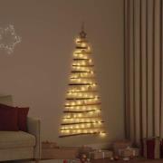 vidaXL Julgran med 80 LED-lampor Naturfärg 150 cm massiv ask