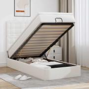 vidaXL Ottoman säng med madrass vit 80x200 cm konstläder