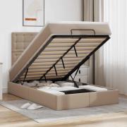 vidaXL Ottoman sängram med madrass cappuccino 120x190 cm konstläder