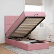 vidaXL Ottoman sängram med madrasser rosa 80x200 cm sammet
