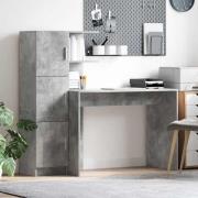 vidaXL Skrivbord med förvaring 2 pcs Betonggrå 102 x 50 x 124 cm