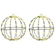 vidaXL Ball med 192 LED-lampor 2 pcs Varmvit 30 cm Metall