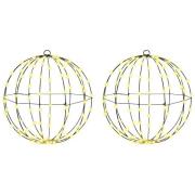 vidaXL Ball med 192 LED-lampor 2 pcs Varmvit 43,5 cm Metall
