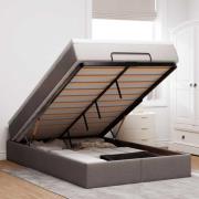 vidaXL Ottoman sängram med madrass taupe 120x190 cm tyg