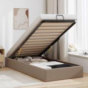vidaXL Ottoman sängram utan madrass cappuccino 90x200 cm konstläder