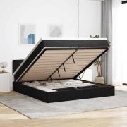 vidaXL Ottoman sängram med madrass svart 200x200 cm sammet