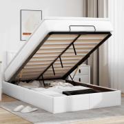 vidaXL Ottoman sängram med madrass vit 120x200 cm konstläder