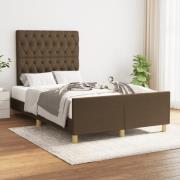vidaXL sängram utan madrass mörkbrun 120x190 cm tyg