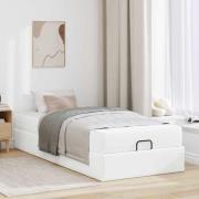 vidaXL Sängram med madrass Ren vit 80 x 200 cm Konstläder