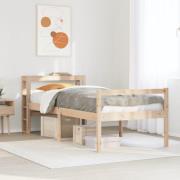 vidaXL Seniorsäng med sänggavel 100x200 cm massivt furu