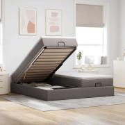 vidaXL Ottoman sängram med madrasser taupe 160x200 cm tyg
