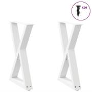 vidaXL Matbordsben 2 st vita 50x(72-73,3) cm stål