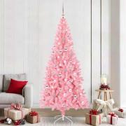 vidaXL Julgran med 300 LED-lampor med stativ Rosa 240 cm PVC