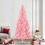 vidaXL Julgran med 300 LED-lampor med stativ Rosa 240 cm PVC