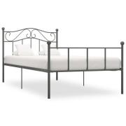 vidaXL Sängram utan madrass grå metall 90x200 cm