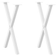 vidaXL Matbordsben X-formade 2 st vita 50x(72-73) cm stål