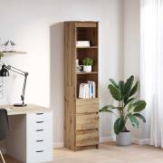 vidaXL Highboard hantverksmässig ek 37,5x35x180 cm konstruerat trä