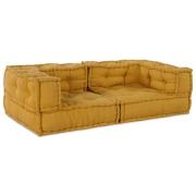 vidaXL 2-sits modulsoffa gul 140x70x36 tyg