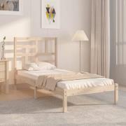 vidaXL Sängram massivt trä 75x190 cm