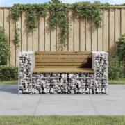 vidaXL Trädgårdsbänk gabion-design 143x71x65,5 cm impregnerad furu