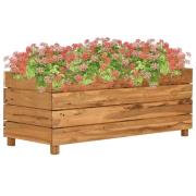 vidaXL Blomlåda upphöjd 100x40x38 cm återvunnet teakträ och stål