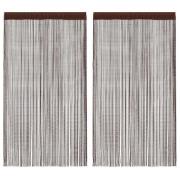 vidaXL Trådgardiner 2 st 100x250 cm brun