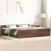 vidaXL Sängram med huvudgavel och fotgavel brun ek 160x200 cm