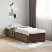 vidaXL Sängram brun ek 100x200 cm konstruerad trä