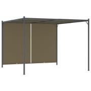 vidaXL Pergola med infällbart tak 3x3 m taupe 180 g/m²