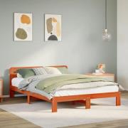vidaXL Sängram utan madrass vaxbrun 120x200 cm massiv furu
