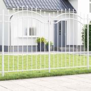 vidaXL Trädgårdsstängsel Vit 190 cm Pulverlackerad stål