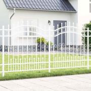 vidaXL Trädgårdsstängsel Vit 240 x 165 cm Pulverlackerad stål