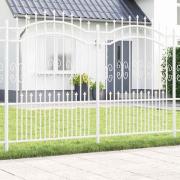 vidaXL Trädgårdsstängsel Vit 190 cm Pulverlackerad stål