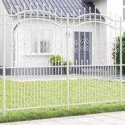 vidaXL Trädgårdsstängsel Vit 240 x 228 cm Pulverlackerad stål